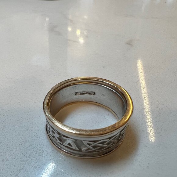 Vintage Two Tone Celtic Knot Ring 14k White Gold & Yellow Gold - Picture 6 of 6